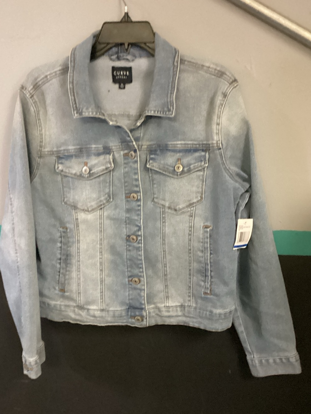 Curvy Light Wash Denim Jacket - Women's Jean Jacket